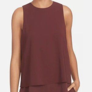 Theory Anastaza B Bergen Sleeveless Top Maroon